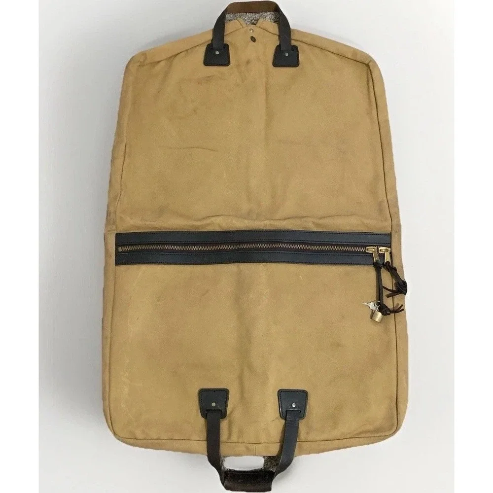 Filson Suit Cover Garment Bag Travel Rare TAN HD twill Talon Zippers #70271
